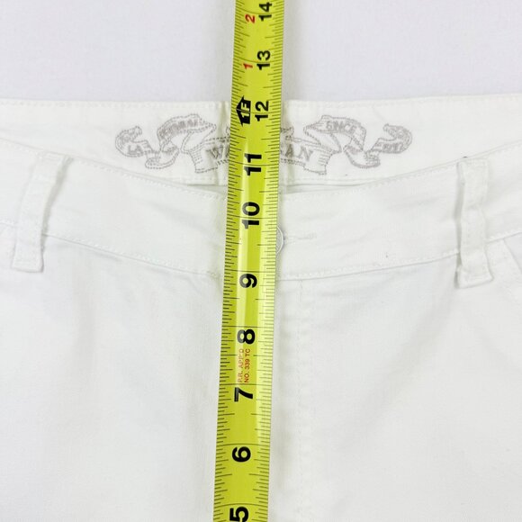 Wax Jean Women's White Stretch Mid Rise Distressed Skinny Denim Jeans Size 18 - Picture 9 of 11